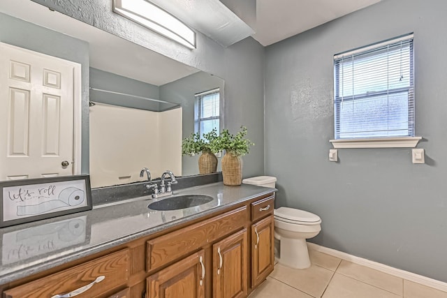 55 Sweetgum Ct, Lake Jackson, TX 77566 - full bath with tile patterned floors, vanity, and a shower
