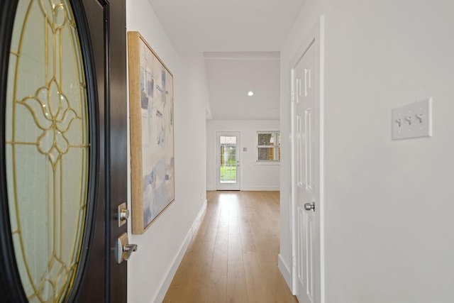 5730 Chrystell Ln, Houston, TX 77092 - corridor featuring light wood-type flooring and recessed lighting