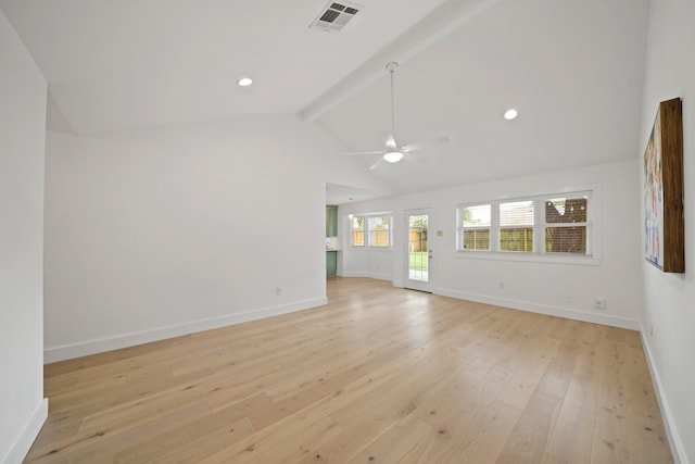 5730 Chrystell Ln, Houston, TX 77092 - unfurnished living room featuring light wood finished floors, a ceiling fan, and recessed lighting