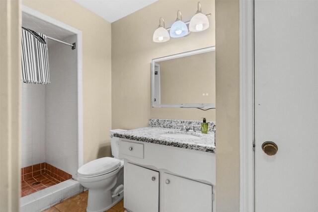3315 Crestdale Dr, Houston, TX 77080 - bathroom with vanity, a shower stall, and tile patterned flooring