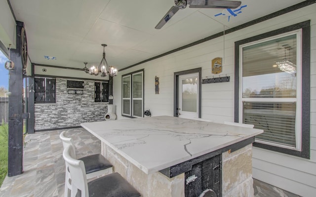 4627 Prairie Chase Dr, Houston, TX 77069 - porch featuring a bar and ceiling fan