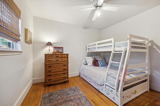 711 Pizer St, Houston, TX 77009 - bedroom with hardwood / wood-style floors and ceiling fan