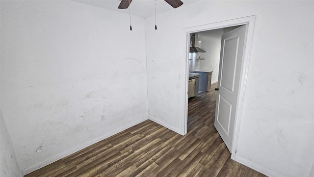 2235 Hutton St, Houston, TX 77026 - empty room with dark wood finished floors and a ceiling fan