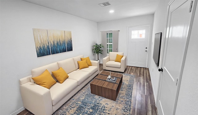 2235 Hutton St, Houston, TX 77026 - living room featuring wood finished floors and recessed lighting