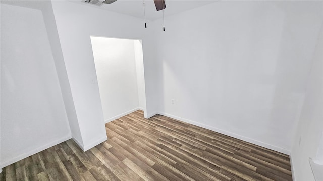 2235 Hutton St, Houston, TX 77026 - empty room with wood finished floors and a ceiling fan