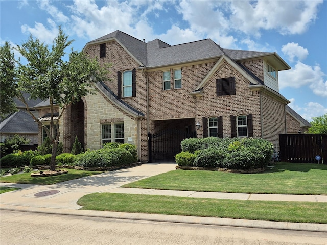 7106 Prairie Grass Ln, Katy, TX 77493 - view of front of house with concrete driveway, a garage, brick siding, and a shingled roof