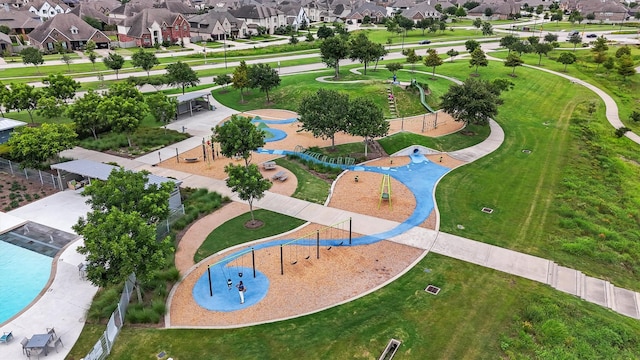 2126 Grove Terrace Ln, Manvel, TX 77578 - aerial view of residential area featuring a pool