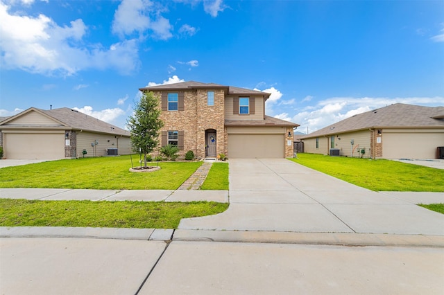 1614 Chase Anchor Ct, Richmond, TX 77469 - traditional-style home with a front lawn, concrete driveway, brick siding, and an attached garage