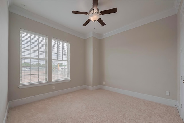 8324 Ginger Oak St, Houston, TX 77055 - unfurnished room with crown molding, carpet floors, and a ceiling fan