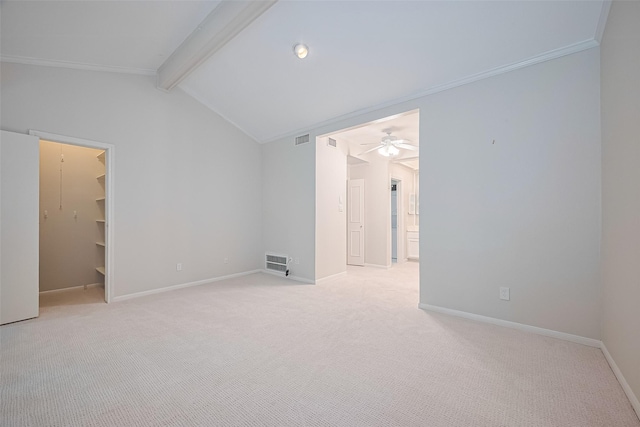 11711 Memorial Dr Unit 213, Houston, TX 77024 - unfurnished room featuring a ceiling fan, light carpet, and ornamental molding