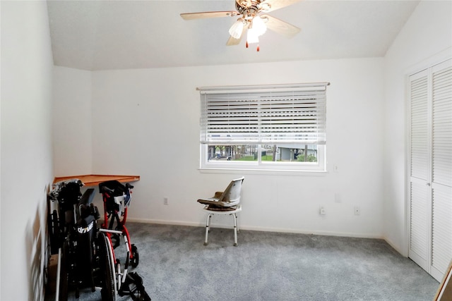 174 Sand Shoals Rd, Freeport, TX 77541 - recreation room with carpet flooring and ceiling fan