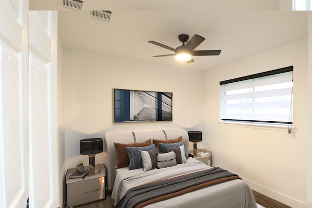 7706 Garsee Dr, Houston, TX 77040 - bedroom featuring wood finished floors and a ceiling fan