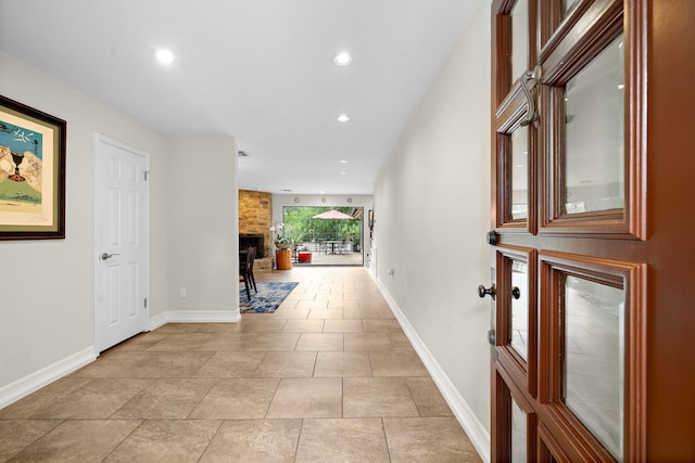 1213 Archley Dr, Hilshire Village, TX 77055 - corridor with baseboards and recessed lighting