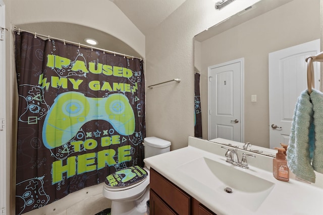 24506 Rossmore Hill Ct, Spring, TX 77389 - bathroom featuring vanity and a shower with curtain