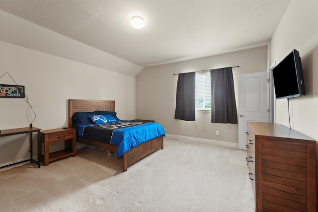 24506 Rossmore Hill Ct, Spring, TX 77389 - bedroom with light carpet and lofted ceiling