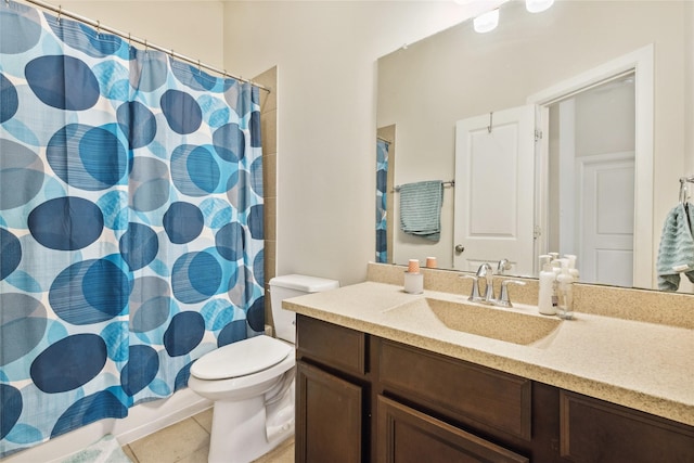 12747 Bridle Springs Ln, Houston, TX 77044 - bathroom with vanity, tile patterned flooring, and a shower with curtain