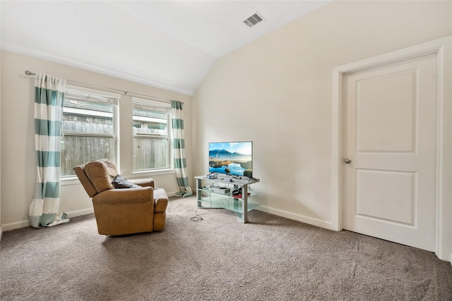 12747 Bridle Springs Ln, Houston, TX 77044 - sitting room with carpet floors and vaulted ceiling