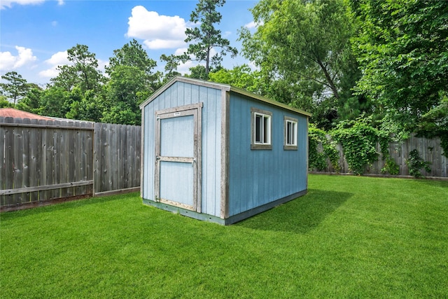 12747 Bridle Springs Ln, Houston, TX 77044 - view of shed featuring a fenced backyard