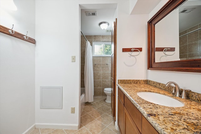 5707 Darnell St, Houston, TX 77096 - bathroom with tile patterned flooring, vanity, and shower / bath combination with curtain