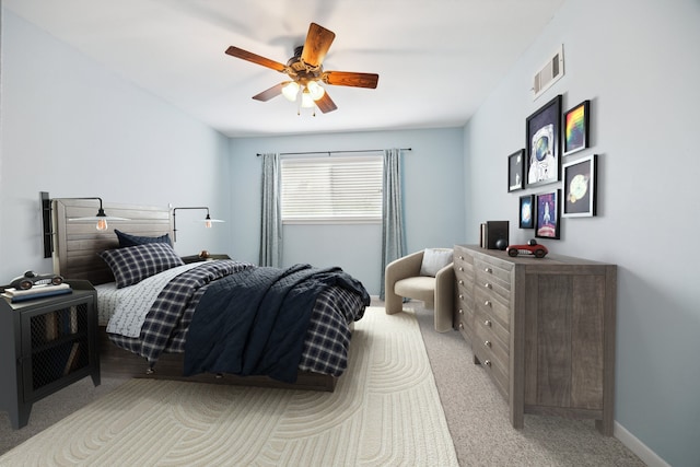 5707 Darnell St, Houston, TX 77096 - bedroom with light colored carpet and ceiling fan