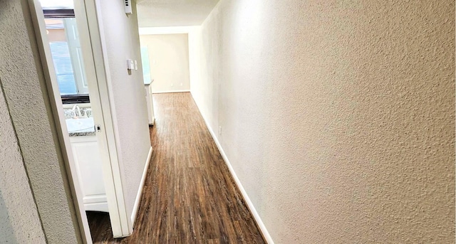 14777 Wunderlich Dr Unit 605, Houston, TX 77069 - hall with a textured wall and dark wood-style flooring