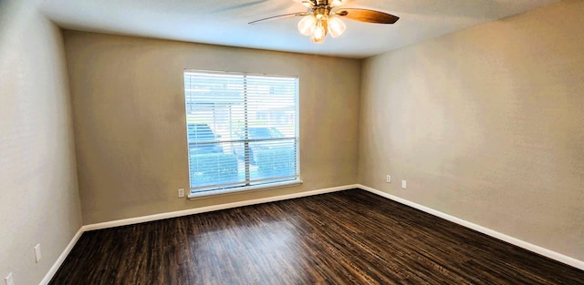 14777 Wunderlich Dr Unit 605, Houston, TX 77069 - spare room with a ceiling fan and dark wood-type flooring