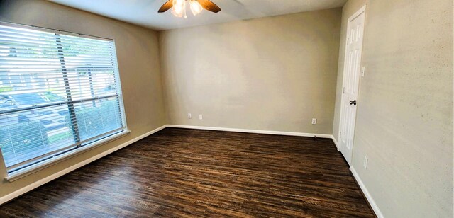 14777 Wunderlich Dr Unit 605, Houston, TX 77069 - empty room featuring ceiling fan and wood finished floors