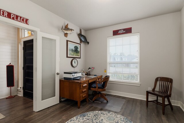 1803 Twin Oaks Cir, Brenham, TX 77833 - office space featuring dark wood-style flooring and baseboards