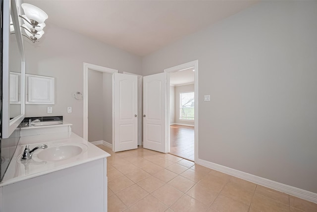 11107 Camino Oaks Dr, Houston, TX 77064 - full bathroom featuring double vanity and tile patterned flooring