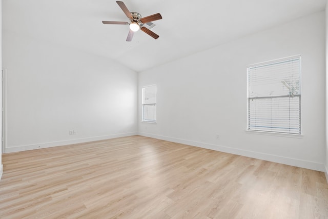 506 Mornington Ln, Katy, TX 77494 - unfurnished room with lofted ceiling, ceiling fan, and light wood finished floors