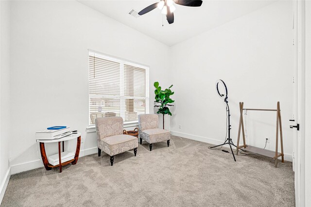 960 Rd 6609, Dayton, TX 77535 - sitting room featuring carpet flooring and a ceiling fan