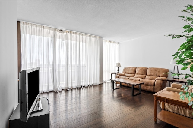 1111 Bering Dr Unit 805, Houston, TX 77057 - living area with dark wood-style floors and a textured ceiling