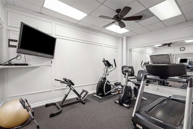 1111 Bering Dr Unit 805, Houston, TX 77057 - workout area featuring ceiling fan