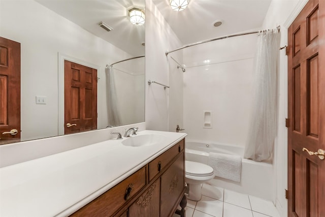 19426 Indigo Lake Dr, Magnolia, TX 77355 - bathroom featuring vanity, shower / tub combo, and tile patterned floors