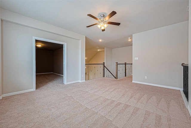 6518 Nicholas Trl, Sugar Land, TX 77479 - empty room featuring carpet flooring, a ceiling fan, and recessed lighting
