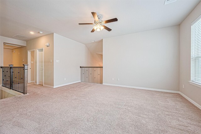 6518 Nicholas Trl, Sugar Land, TX 77479 - unfurnished room with a ceiling fan, light colored carpet, and recessed lighting