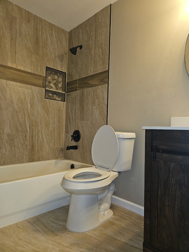 7022 Meadow Hawk Ct, Houston, TX 77041 - full bathroom featuring bathtub / shower combination, vanity, and wood finished floors