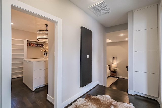 1906 Park St, Houston, TX 77019 - corridor with dark wood finished floors and recessed lighting