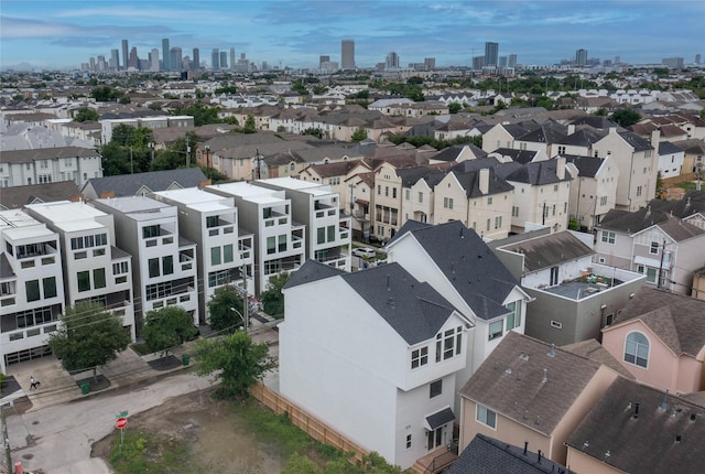 2611 Sherwin St, Houston, TX 77007 - aerial perspective of suburban area with skyline