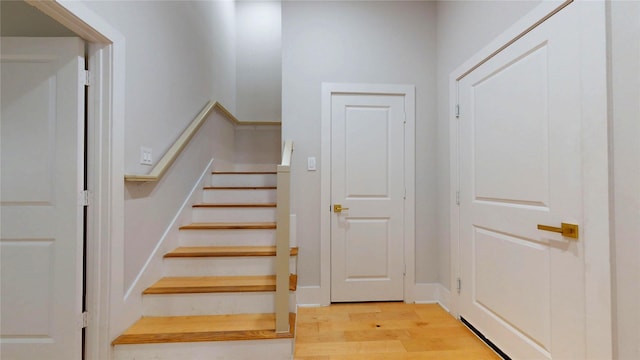 2611 Sherwin St, Houston, TX 77007 - stairs featuring wood finished floors