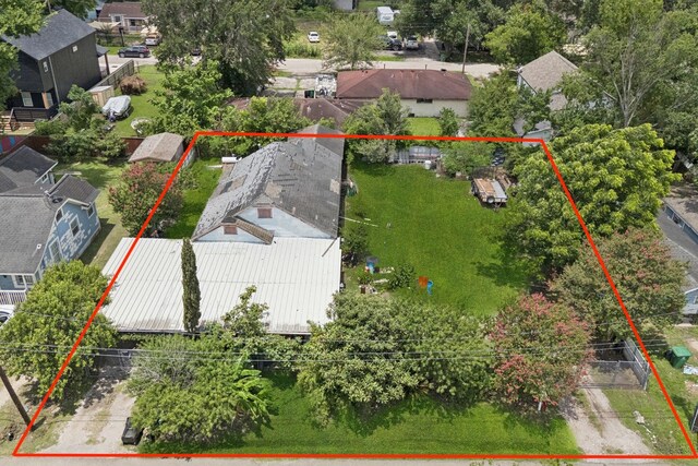 4313 Rogers St, Houston, TX 77022 - aerial perspective of suburban area with property boundaries highlighted