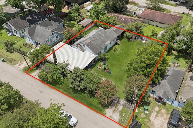 4313 Rogers St, Houston, TX 77022 - aerial view of residential area featuring property parcel outlined