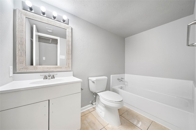 4406 Kacee Dr, Houston, TX 77084 - full bathroom with a bath, vanity, tile patterned floors, and a textured ceiling