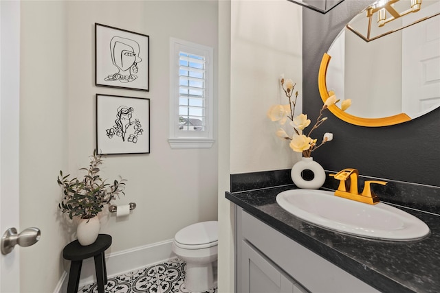 19011 Festival Hill Ct, Cypress, TX 77433 - half bathroom featuring vanity and tile patterned flooring