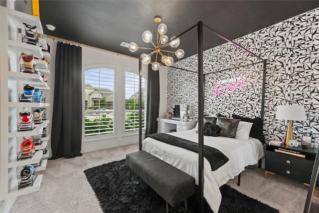 19011 Festival Hill Ct, Cypress, TX 77433 - carpeted bedroom featuring a chandelier