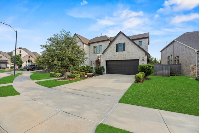 19011 Festival Hill Ct, Cypress, TX 77433 - french provincial home featuring concrete driveway, brick siding, an attached garage, and a residential view