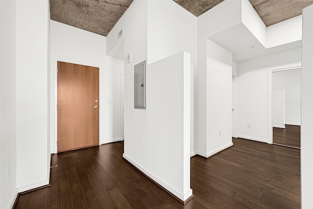 5925 Almeda Rd Unit 12403, Houston, TX 77004 - corridor with dark wood-type flooring and electric panel