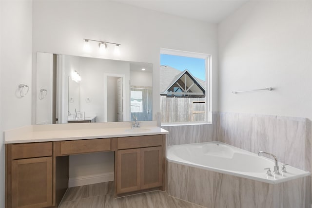 2348 Blue Sail Dr, Katy, TX 77493 - bathroom with a bath, vanity, and a shower