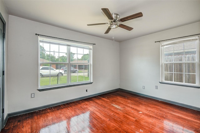 422 Gammon Dr, Houston, TX 77022 - spare room with wood finished floors and ceiling fan