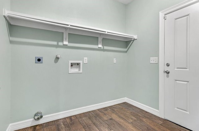 2245 Wilson St, Beaumont, TX 77703 - washroom featuring dark wood finished floors, hookup for an electric dryer, hookup for a washing machine, and gas dryer hookup